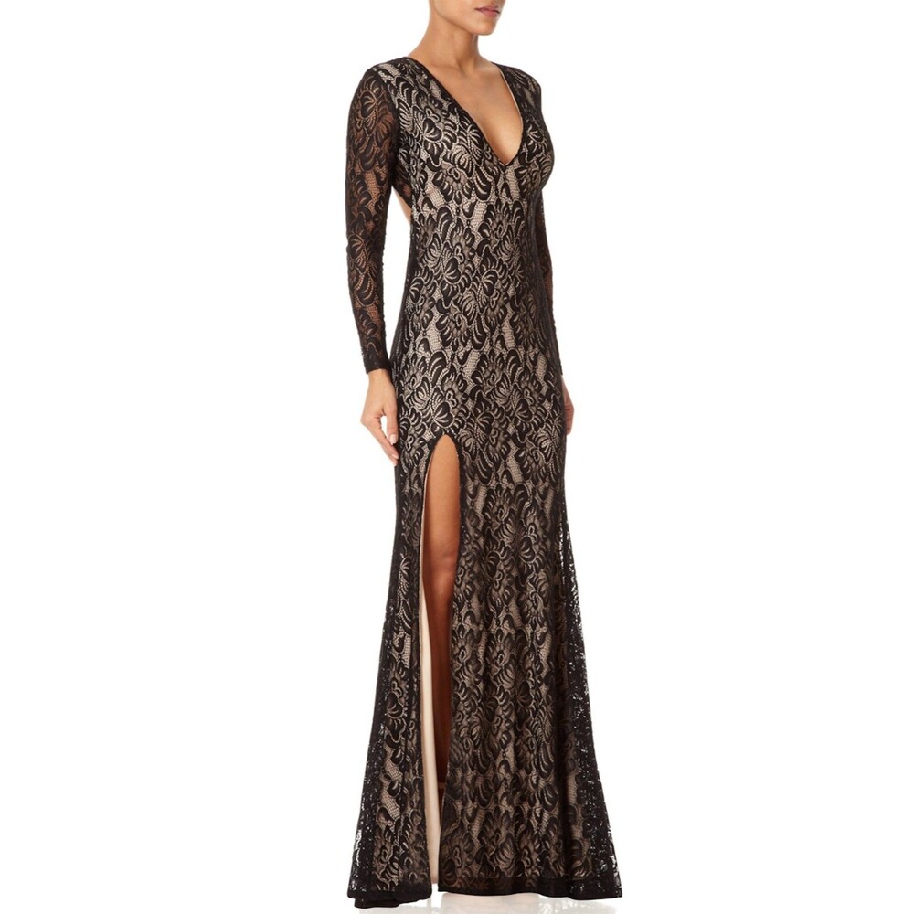 Forever Unique Kelsie Long Sleeve Floral Lace Maxi Dress